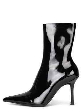 Black Patent Daring Jeffrey Campbell Pointed Toe Stiletto Ankle Boots